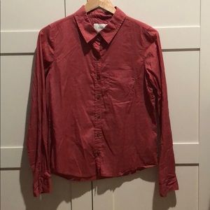 I Love H81 Red Button Down Shirt M